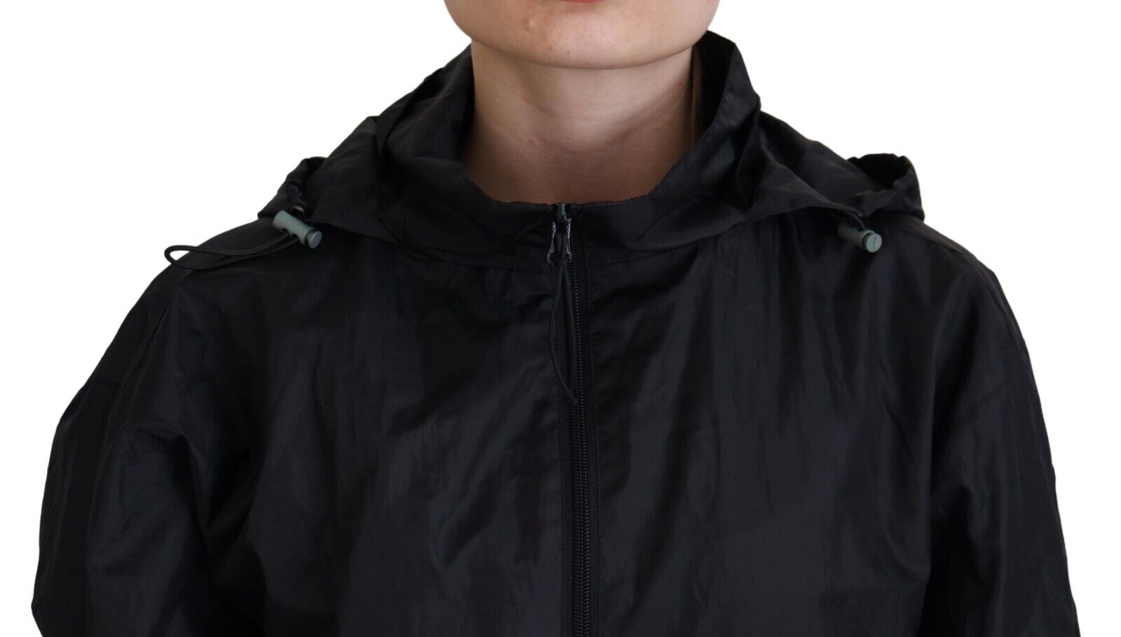 Dolce & Gabbana Black Printed Nylon Hooded Bomber Jacket - DEA STILOSA MILANO