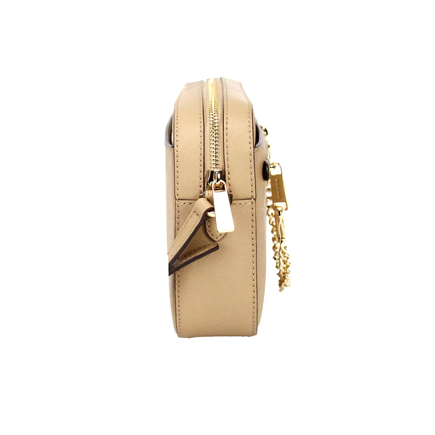 Michael Kors Jet Set East West Large Camel Leather Zip Chain Crossbody Bag - DEA STILOSA MILANO