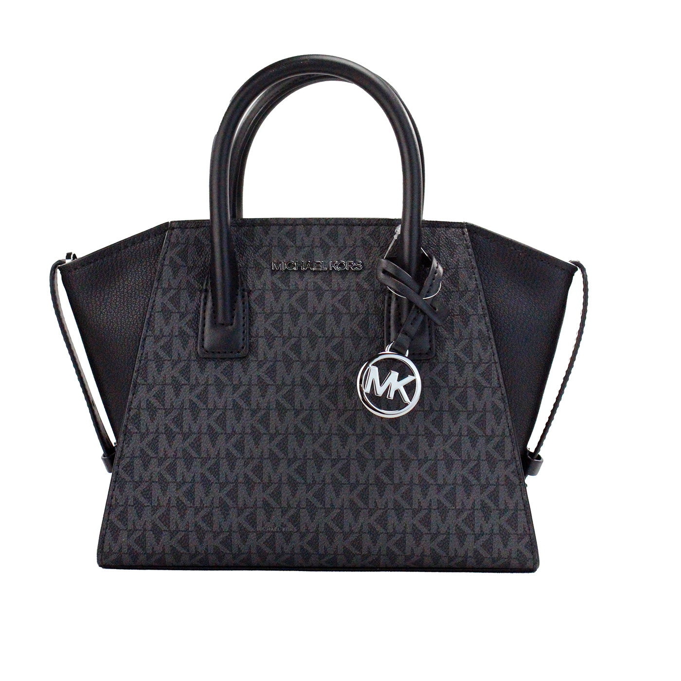Michael Kors Avril Small Black PVC Leather Top Zip Satchel Crossbody Bag Purse - DEA STILOSA MILANO