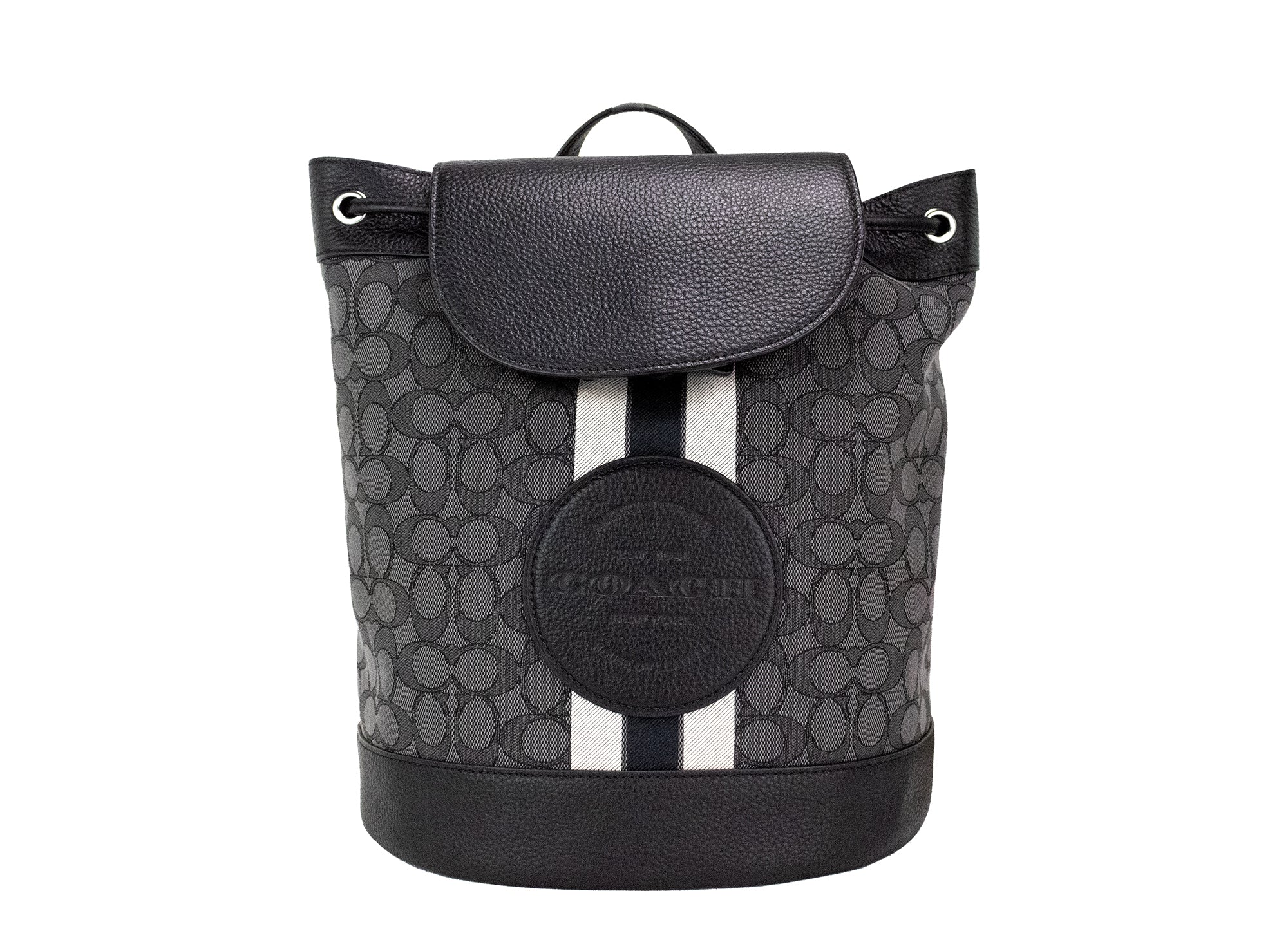 COACH Dempsey Black Smoke Signature Jacquard Canvas Logo Patch Backpack - DEA STILOSA MILANO